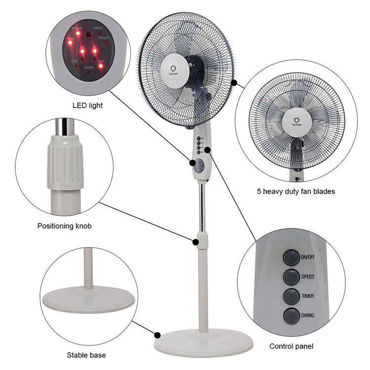 Electric Remote Control Pedestal Fans with Timer 